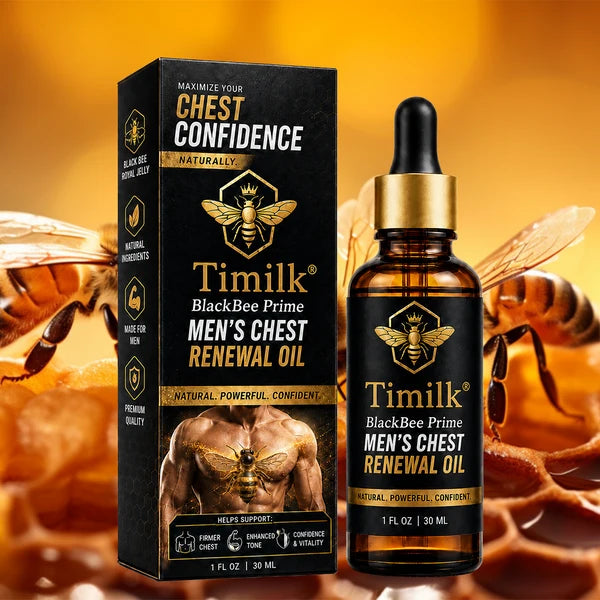 Óleo revitalizante para o peito Timilk® BlackBee Prime para homens