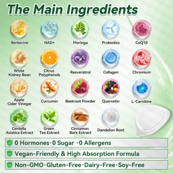 Moringa 10 em 1 Nano Microagulhamento Avançado, Ingredientes Naturais, Adesivos Emagrecedores para Homens e Mulheres