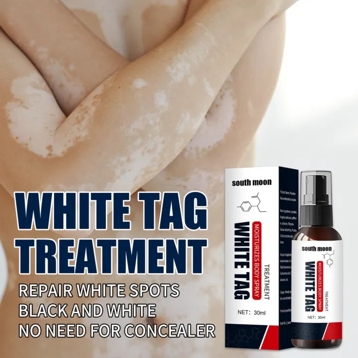 Spray hidratante original South Moon White Tag com óleo de mostarda para tratamento de vitiligo 30ml