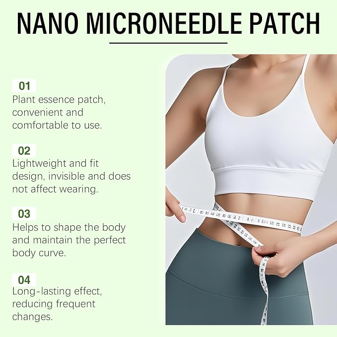 Moringa 10 em 1 Nano Microagulhamento Avançado, Ingredientes Naturais, Adesivos Emagrecedores para Homens e Mulheres