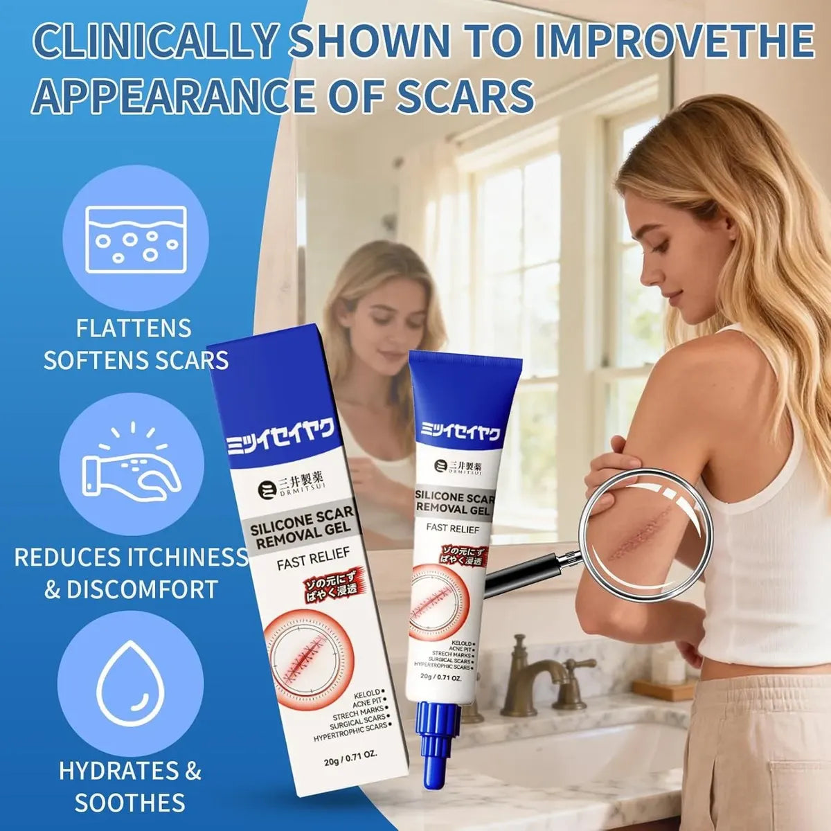 Gel de silicone para cicatrizes