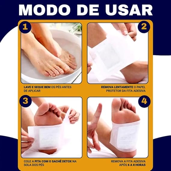 Adesivo detox para os pés Kiyome Kinoki – Pacote com 10 unidades