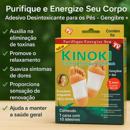 Adesivo detox para os pés Kiyome Kinoki – Pacote com 10 unidades